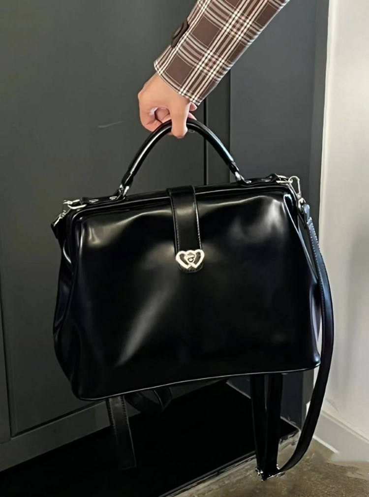 Mini Backpack Women - Mochila Vintage negra Y2k de piel