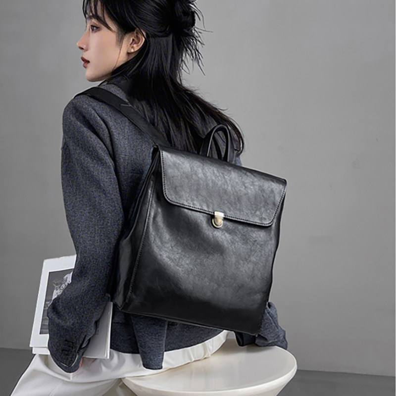 Women Bags Luxury Brands - Mochila de cuero genuino de marca