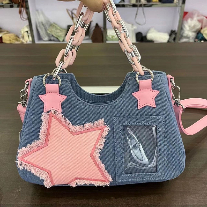 Women'S Tote Bags Designer - Bolso de hombro de mezclilla para