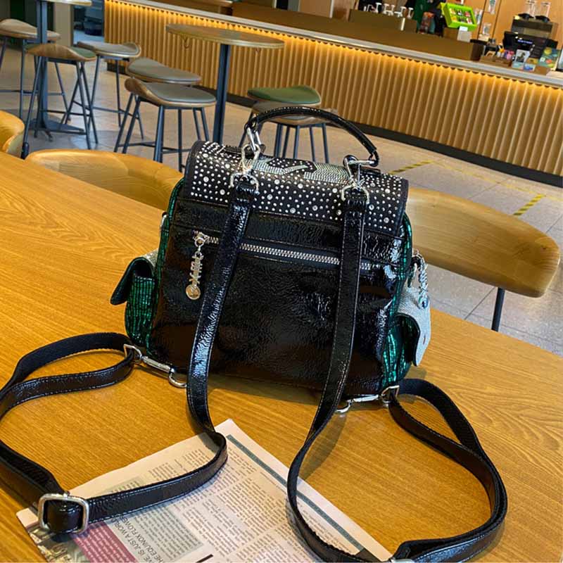 Mochila De Cuero PU con diaman - Women Bags Luxury Brands reseña y precio