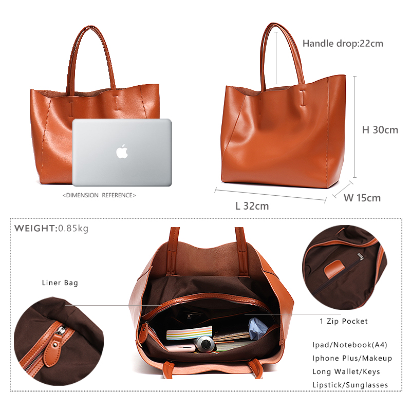 Bolso de mano de cuero de vaca - Women'S Tote Bags Designer reseña y precio